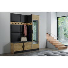 Priekšnama komplekts Roj 20 ozols craft/melna eco āda